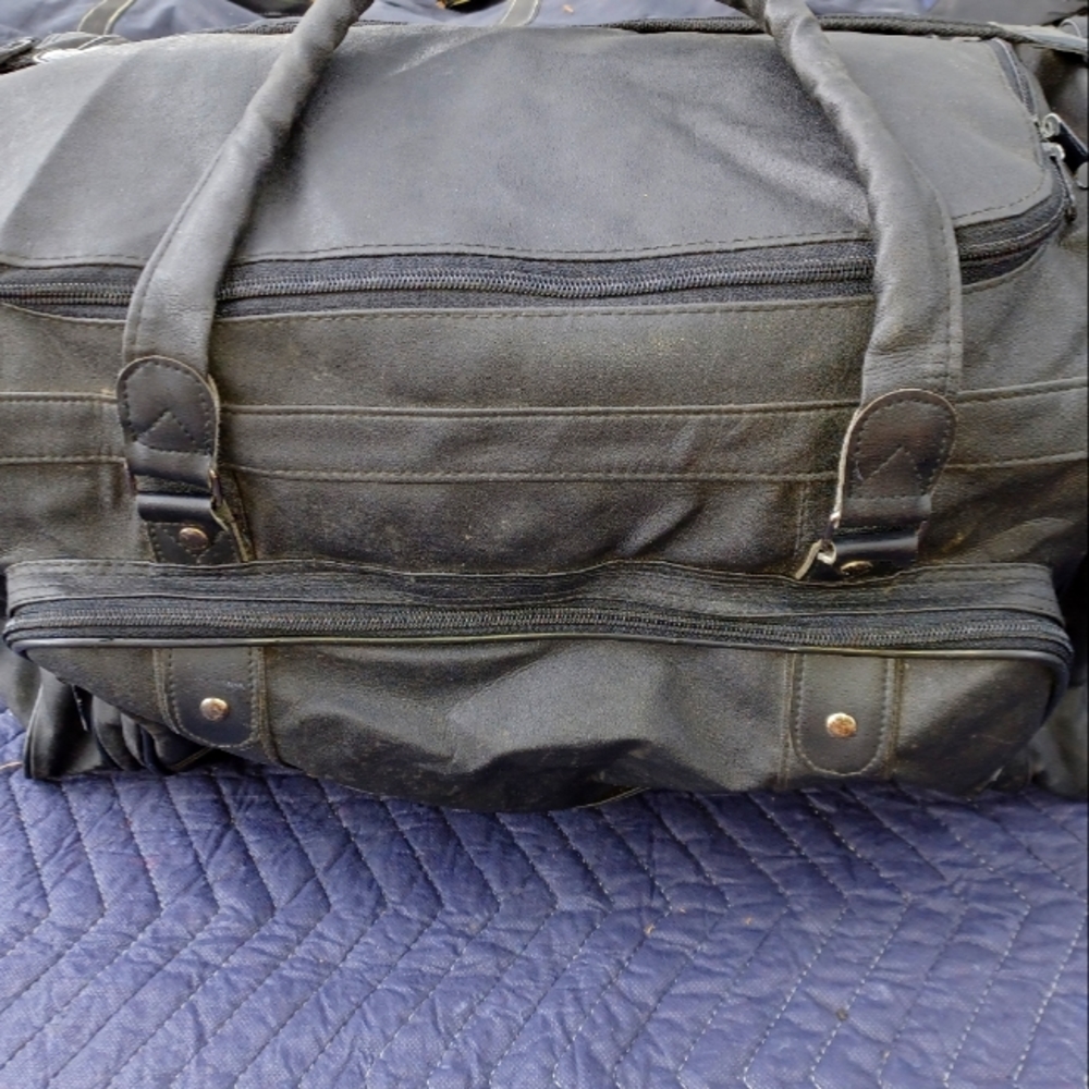 Black leather like Duffle Bag